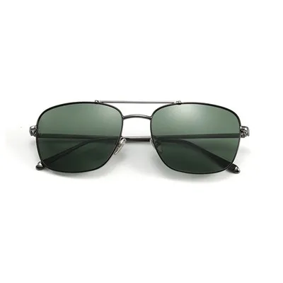 Klasyczne, metalowe okulary przeciwsłoneczne z podwójnym mostkiem